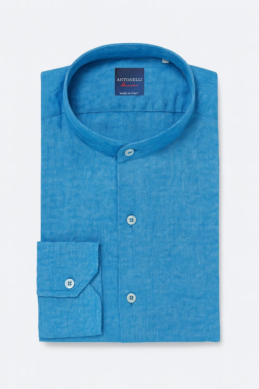 Camicia di Lino collo Coreano